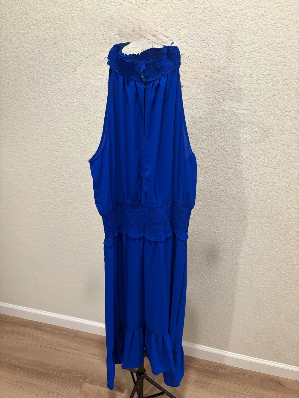 CeCe Royal Blue Halter Ruffle Hem Dress - Picture 5 of 9